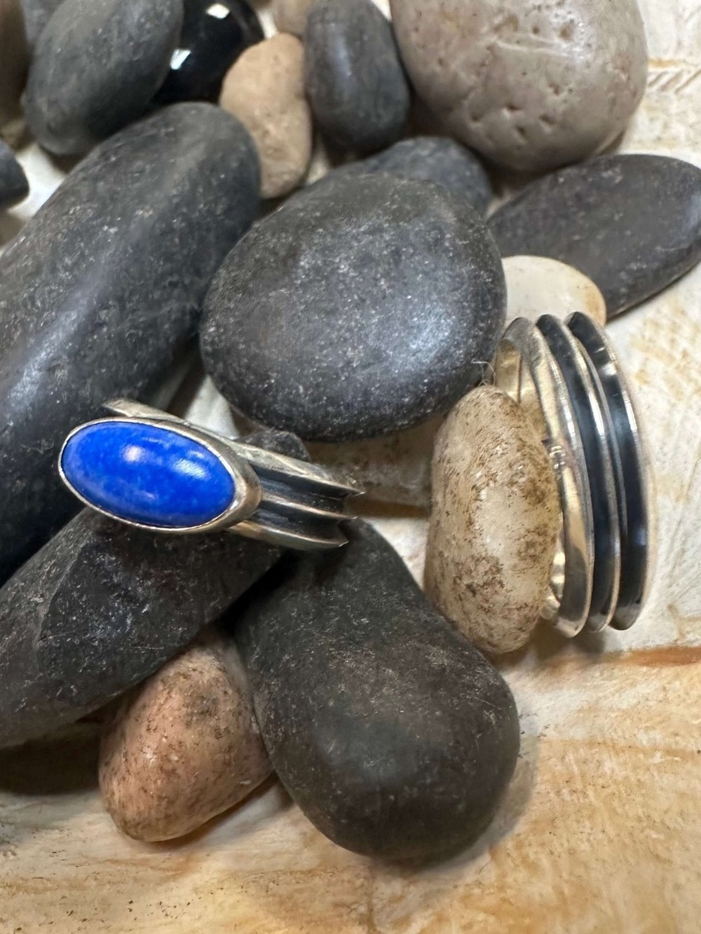 Sterling Silver Blue Oval Stone Ring - Women's Jewelry